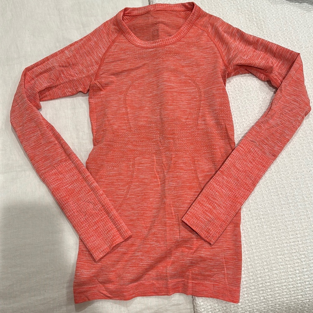 Pink Lululemon Long Sleeve Swiftly Tech Shirt